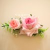 Fangsen Wedding Pink Flower Hair Comb Clips Wedding Floral Headpiece Hair Accessories for Brides and Bridesmaids