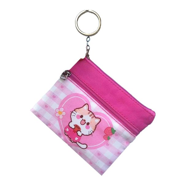 AACKS Cat Coin Purse Kids Coin Pouch for Little Girls Cartoon Keychain Wallet Coin Bag Kawaii Credit Card Holder Feminine Product Organizer