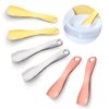 Sibba Facial Makeup Spatula Face Beauty Mask Applicator 6 Pieces Tiny Mini Gold Silver Metal Spoons Set Cosmetic Scraper Skincare Skin Cream Lotion Mixing Slide Scoop