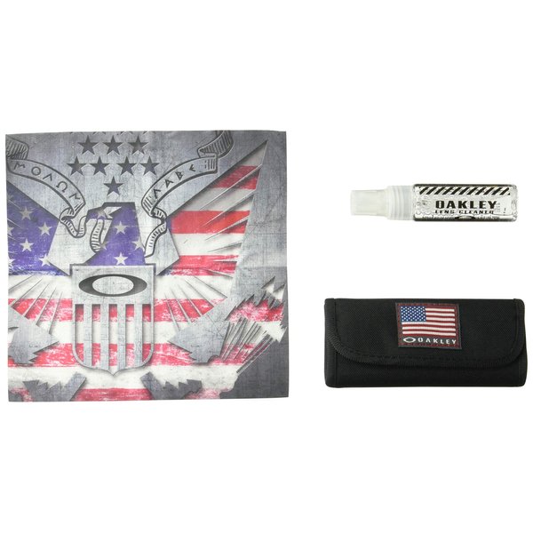 Oakley 101-008-001 Lens Cleaning Kit with 60 ml Solution, USA Flag, Nylon Case