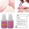6PCS Brush on Nail Glue for Acrylic Nail Tips, Long Lasting Nail Glue Adhesive Super Bond (10g/pc)