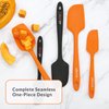 Elihome Chef Series 3 Piece Silicone Spatula Set - 600°F Heat Resistant Non Stick Rubber Kitchen Scraper Spatulas for Cooking, Baking, and Mixing – BPA Free and LFGB Certified Silicone (Orange)