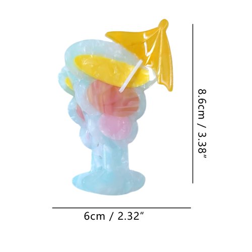 Tequila Sunrise Cocktails Claw Clips,Cellulose Acetate Hair Clips,Small Claw Clips for Women