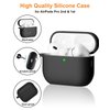 SUPFINE Compatible with AirPods Pro 2nd Generation Case(2023/2022/2019), Soft Silicone Protection AirPod Pro Case Cover(USB-C/Lightning Cable) with Cleaner kit&EarTips, Front LED Visible-Light,Black