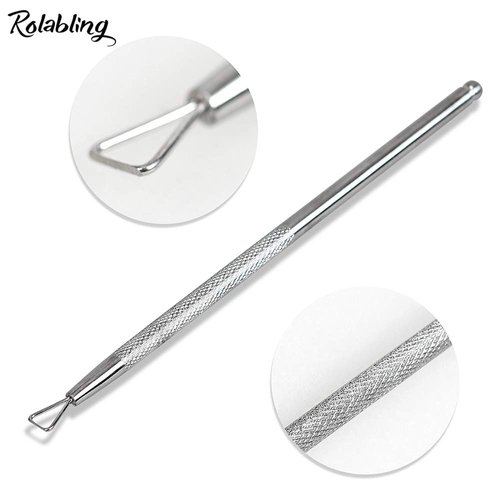 Rolabling Stainless Steel Triangle Nail Polish Remover Nail Art Nail Cuticle Pusher Peeler Scraper Tool Remove&Soak Off Gel Nail Polish for Fingernail and Toenail