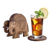 Divit Coasters Wooden for Drinks, Eco-Friendly, Absorbent, Antique Look Handcrafted Coasters (Elephant)