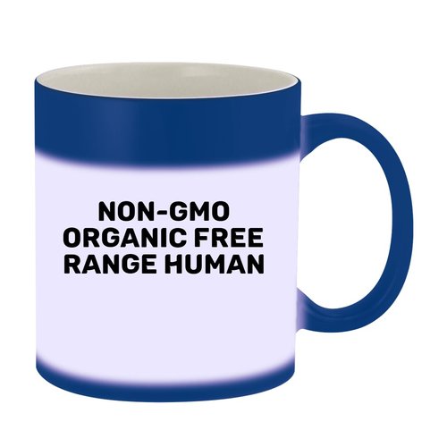 Knick Knack Gifts Non-GMO Organic Free Range Human - 11oz Magic Color Changing Mug, Blue