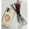 WUYULB Clear Glitter Pink Rose Gold Marble Design Expandible Collapsible Mobile Phone Grip Cell Phone Stand Holder for Smartphones Cellphone Accessory