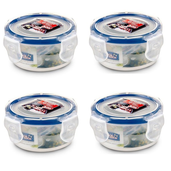Lock & Lock, No BPA, Water Tight, Food Storage Container, 3-oz, Pack of 4, HPL931