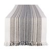 DII Everyday Collection Fringed Stripe Tabletop, Table Runner, 14x72, Black