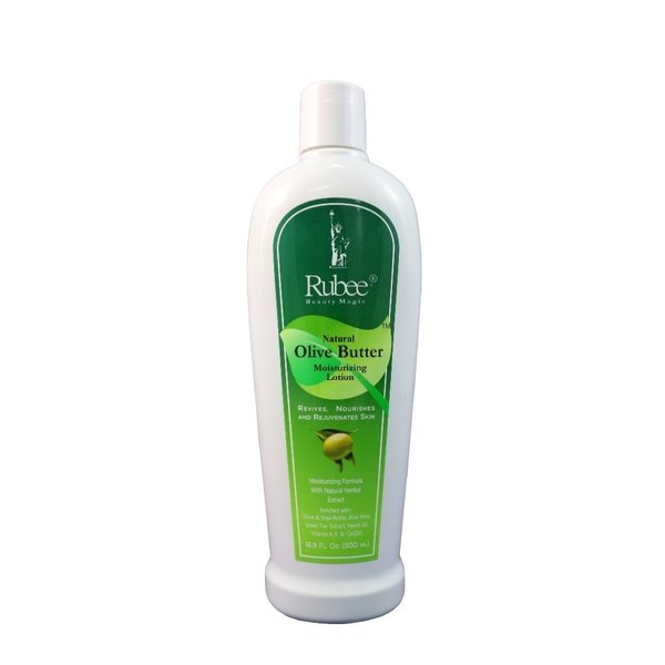 Rubee Olive Butter Moisturizing Body Lotion - Non-Greasy Lotion for Dry Skin - 16.9 oz Shea Butter, Aloe Vera Lotion - Sensuously Scented for Men & Women - Hydrating Body Lotion - Skin Care Essentials