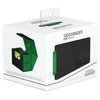 Ultimate Guard Sidewinder Synergy 100+, Deck Box for 100 Double-Sleeved TCG Cards, Black/Green, Magnetic Closure & Microfiber Inner Lining