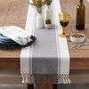 DII Dobby Stripe Woven Table Runner, 13x72 (13x77.5, Fringe Included), Cool Gray