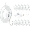 VIS'V Suction Cup Hooks, Upgraded Small Clear Suction Cups with Metal Hooks 1.77 Inches Removable Suction Cups for Window Glass Door Kitchen Bathroom Shower Wall - 12 Pcs
