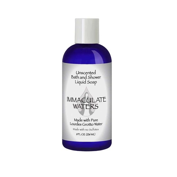 Immaculate Waters Unscented Liquid Soap – Natural & Gentle Hand and Body Wash with Lourdes Grotto Holy Water – Moisturizing & Hypoallergenic – Catholic Gift for Skincare & Prayer