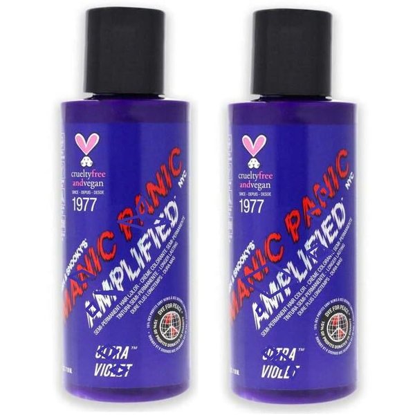 MP AMPLIFIED Semi Permanent Hair Dye Cream 118 mL (Ultra Violet, 2pack)