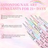 ASTONFOG 12PCS Nail Art Pens Set,3D Nail Polish Pens Quick Dry for Nail Art Macaron Color Nail Art Drawing Special Nails Art Design Manicure Nail Pens for Home & Salon DIY (0.7)