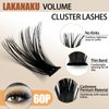 LAKANAKU Lash Clusters Wispy Fluffy Cluster Eyelash Extensions,400 PCS Individual Lashes Cluster 60D Diy Lash Extensions,10-16mm D Curl Lash Extension Clusters, Thin Band Volume Lash Clusters at Home