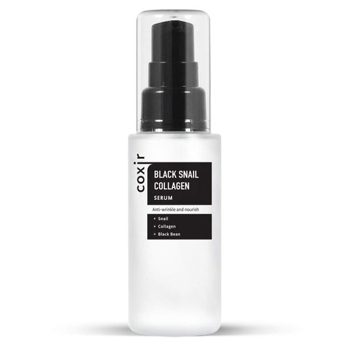 [Coxir] Black Snail Collagen Serum (50ml / 1.69 fl.oz) -|Black Beans, Collagen, Snail Mucin| firms, lift and nourish skin