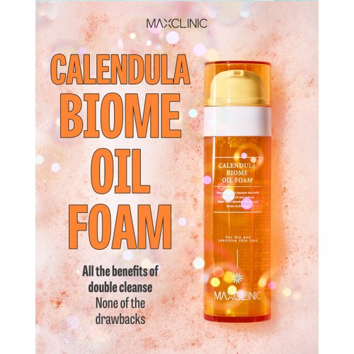 MAXCLINIC [K-Beauty] Calendula Biome Cleansing Oil to Foam | Daily Face Wash Oil Based Cleanser Foam | Korean Oil Foaming Face Cleanser | Hydrating Facial Cleanser for Dry Sensitive Skin (3.72 fl oz)