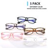 VIDEBLA 5 Pack Blue Light Blocking Reading Glasses,Spring Hinge Computer Readers for Women Men,Anti UV Ray Filter Nerd Eyeglasses (Mix, 1.75)