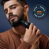 King C. Gillette Cordless Beard Trimmer for Men, Kit includes 1 Trimmer, 3 Interchangeable Combs, 1 Cleaning Brush, 1 Charger, 1 Travel Bag, BLUE