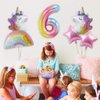 Unicorn Birthday Decorations for Girls 6th Birthday- Bouquet of Unicorn Balloons for Rainbow Unicorn Party Supplies (Number 6)