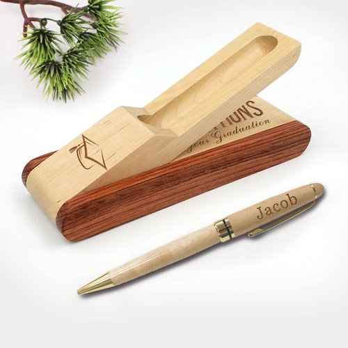 Personalized Pens Ballpoint Custom Congratulations Engraved Pen Gifts for Men Women Him Husband Dad Grandchild Nanny Daughter Granddaughter ECO-Friendly Wooden Engraved Pen Gadgets Gift(Your Text)