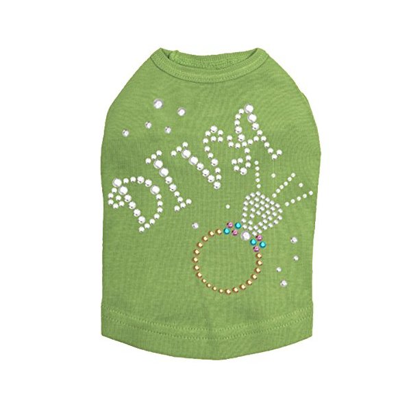 Diva with Ring Dog Shirt XL LIME GREEN