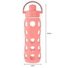 Lifefactory 22-Ounce Glass Water Bottle with Active Flip Cap and Protective Silicone Sleeve, Cantaloupe, 22oz