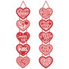 Valentine's Day Heart Banner Decorations - Conversation Hearts Hanging Porch Sign Banner Heart Garland Wedding/Valentines/Anniversary/Engagement/Birthday Party Decorations