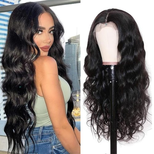 AUOCATTAIL Body Wave Wigs 13x4 HD Lace Front Wigs Pre Plucked with Baby Hair 180% Density Glueless Wigs Natural Looking Synthetic Heat Resistant Fiber Wig for Daily Party Use (28 Inch)