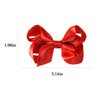3" Glitter Red Grosgrain Ribbon Hair Bows Alligator Clip Barrettes Solid Satin Hairpins 4th July outfit Decor Accessories for Toddler baby Girls Kids Teens Valentines Xmas Gift in Pairs