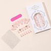 24Pcs White French Press on Toenails Short Square Fake Toe Nails Pink Toe Nail Press Ons with Flower Rhinestone Design Acrylic Full Cover Toe Nail Tips Press on Toenails for Women Manicure