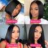 Amella Hair U Part Wig Human Hair Straight Bob Wigs For Black Women 10inch Brazilian Remy Hair Short Bob Human Hair Wigs Clip in U Part Wig Human Hair Extensions Natural Black Color