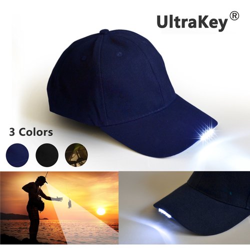 UltraKey Hands Free LED Baseball Cap Hat for Outdoor Jogging Hip Hop Party Holiday