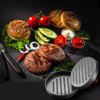 PIQUEBAR Burger Press Patty Maker Stainless Steel Hamburger Patty Press Mold Wood Handle Non-Stick with 100 Patty Papers