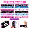 48 PCS Cheerleading Party Favors 24PCS Tattoos Stickers 24PCS Slap Bracelets Wristbands Perfect for Themed Birthday Baby Showers or Classroom Rewards Ideal Decor and Gifts for Girls and Boys