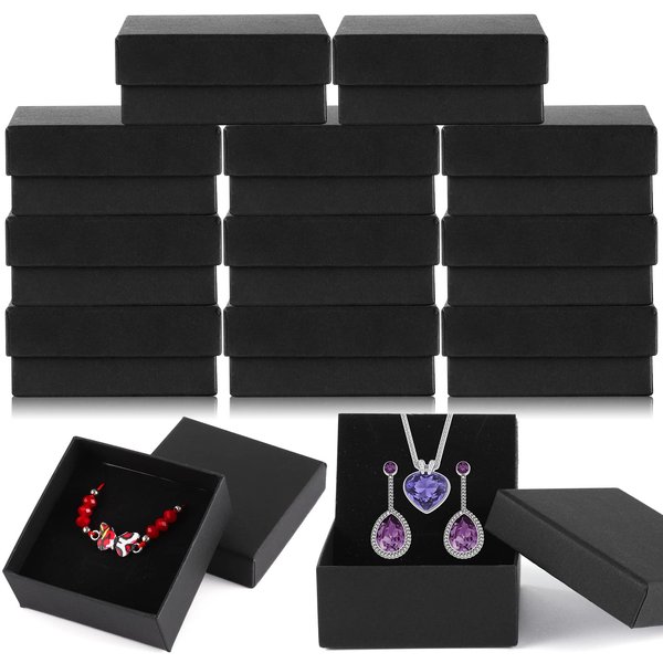 WSICSE 12pcs Jewelry Gift Boxes Small Gift Boxes for Necklace Ring Earring Jewelry Storage Box Cotton Filled Earring Boxes Gift Jewelry Organizer for Valentine's Day, Mother's Day