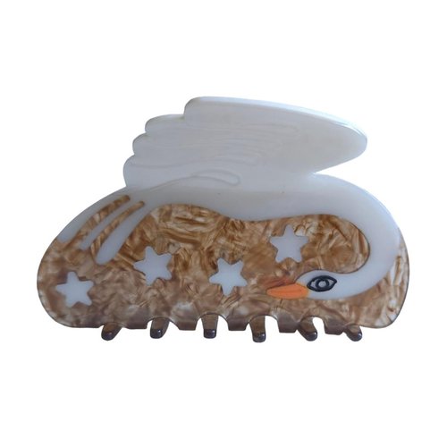 Novelty Golden Swan and Star Hair Clip,Acetate Claw Clip for Women,Women Hair Accessories