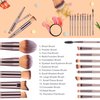 HEYMKGO Makeup Brushes 15PCS Champagne Gold Professional Makeup Brush Sets Foundation Brush Blending Powder Blush Concealers Eye Make Up Brush Set With PU Leather Cosmetics Bag