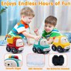 MOONTOY Toddler Toys Cars for 1 2 3 Year Old Boy, 1 Year Old Christmas 1st Birthday Gifts Baby Toys 12 18 Months Kids Trucks Toddlers 1-3 Push Go Toys for Ages 2-4 0-2 1-2 2-3 Friction Powered 3 Pack