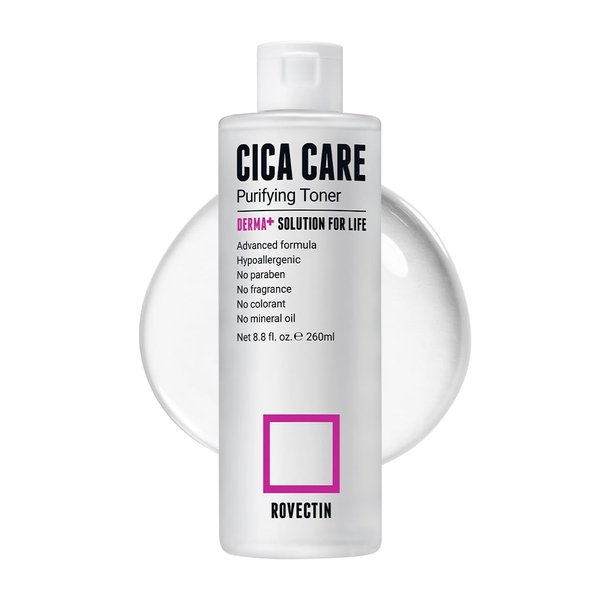 [Rovectin] CICA Care Purifying Toner - Soothing Facial Toner for Sensitive and Irritated Skin with Houttuynia Cordata Extract and Madecassoside (8.8 Fl. oz)