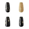 Gold Finger Gel Glam Design Nail, Press On Nails, Gel Nail Kit, Polish Free Manicure Long Length (GD16)