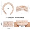 VELSCRUN 6 Pack Spa Headband, Makeup Headband, Face Wash Headband, Skincare Headbands, Brown Sponge Hair Band Bow Tie Spa Headband for Washing Face Wristband Set Hair Accessories for Women Gifts