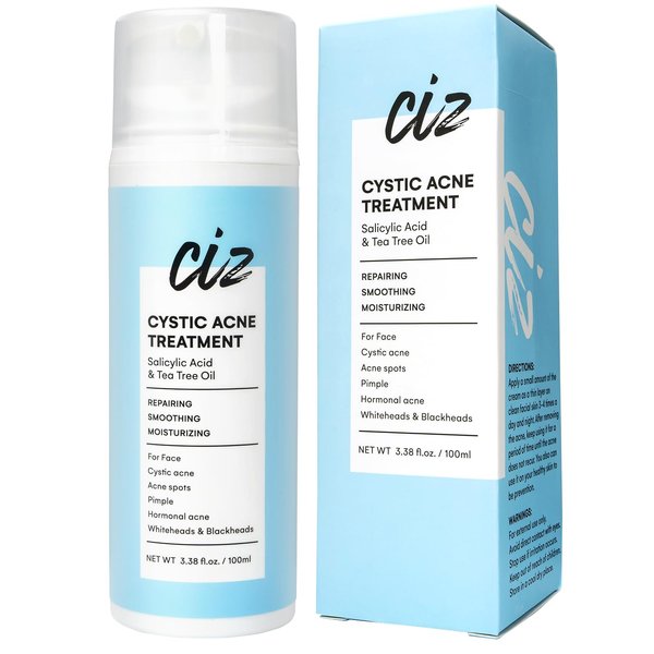 Cystic Acne Spot Treatment for Face: Cystic Hormonal Acne Spot Treatment for Face - Hormonal Acne Pimple Spot Cream with Salicylic Acid & Tea Tree Oil - 100 ml