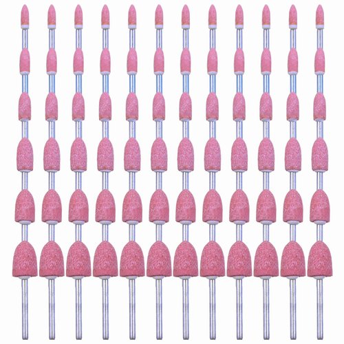 SHITIME 72 Pack Grinding Stone Set 1/8" Shank, Sanding Drill Bit for Rotary Tool Flap Wheel for Grinding, Polishing, Deburring Ferrous Metal(12/10/8/6/5/4mm Bullet Shape)