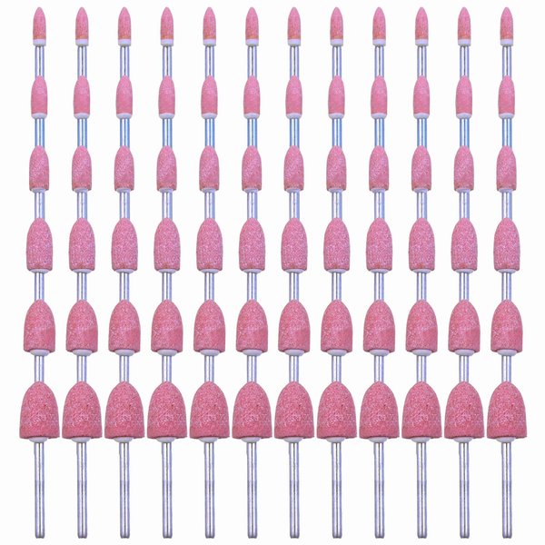 SHITIME 72 Pack Grinding Stone Set 1/8" Shank, Sanding Drill Bit for Rotary Tool Flap Wheel for Grinding, Polishing, Deburring Ferrous Metal(12/10/8/6/5/4mm Bullet Shape)