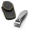 GERMANIKURE Professional Nail Clipper - FINOX Surgical Stainless Steel Manicure and Pedicure Tools in Leather Case- Ethically Made in Solingen Germany - Travel Size Nail Care