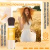 Sunscreen Setting Powder Brush SPF 50 PA++,Matte Translucent Loose Setting Face Powder,Brush On Powder Sunscreen for Face,Long Lasting Oil Control Mineral Brush Makeup Setting Powder